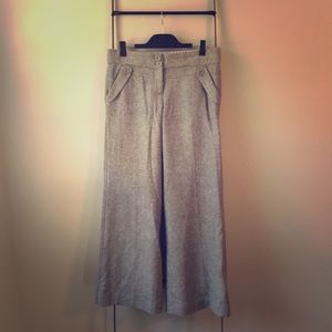 Anthropologie Gray Wide Leg Trousers